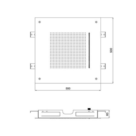 Верхний душ, Almar, Velvet, тип установки-потолочный встраиваемый, размер душевого диска, мм-498*498, форма-квадратная, количество режимов-2, тип струи-velvet rain, каскад, с рамой и комплектом для подключения, цвет-Mirror Stainless Steel, артикул E044280.MS