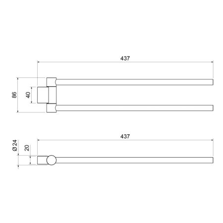 Полотенцедержатель Timo Luiro черный (18559/03), артикул 18559/03