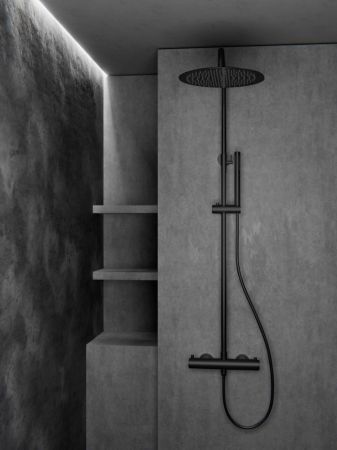 Душевая система с термостатом Knotlor SS-24/BL, черный, артикул SS-24/BL