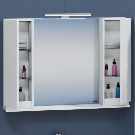 Зеркальный шкаф Санта Марс 100 см, 700285, с подсветкой, белый, артикул 700285