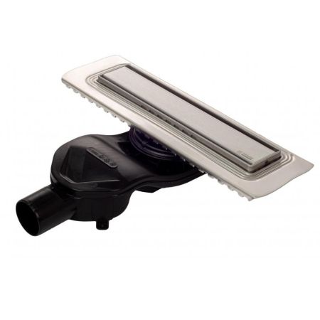 Желоб BERGES водосток В1 Keramik 400, матовый хром, S-сифон D50 H60 боковой, артикул 090115