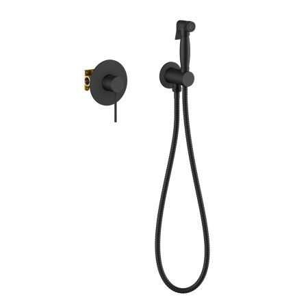 Смеситель встроенный с гигиеническим душем Timo Saona 2389/03SM черный, артикул 2389/03SM