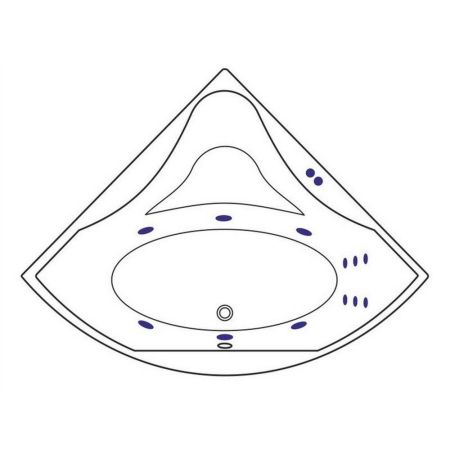 Ванна EXCELLENT Glamour 150x150 "LINE" (золото), артикул WAEX.GLA15.LINE.GL