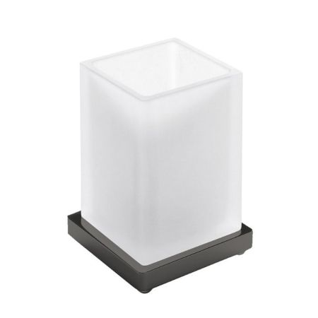 Colombo Look Стакан настольный, цвет: PVD графит полированный/матовое стекло, артикул B1641.GL-VAN