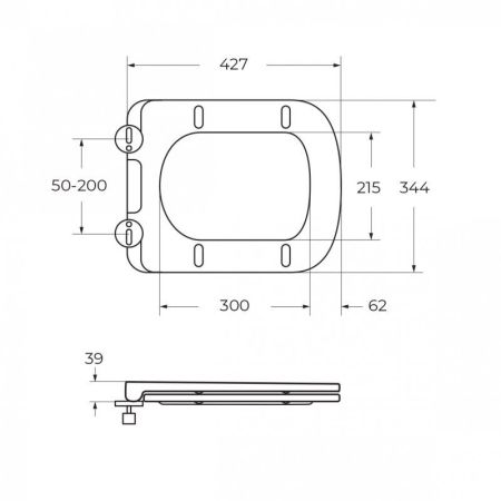 DUE Чаша унитаза подвесного c креплением и сиденьем дюропласт soft close BB3103CHR/SC, артикул BB3103CHR/SC