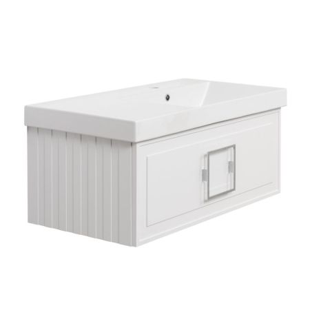 Тумба под раковину подвесная La Fenice Cubo FNC-01-CUB-B-90, белая, артикул FNC-01-CUB-B-90