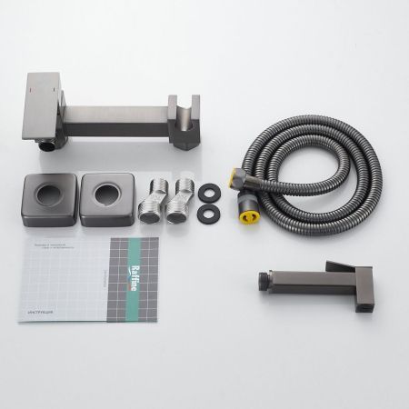 Гигиенический душ со смесителем Raffine F237T, оружейная сталь