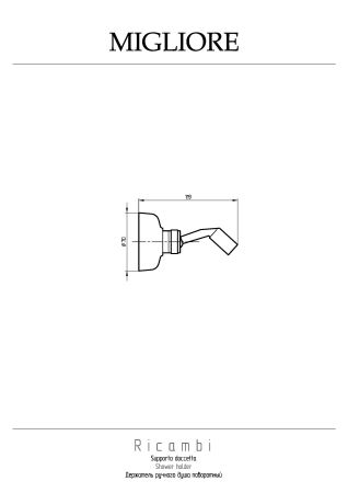 RICAMBI Держатель для лейки, хром, артикул 20069