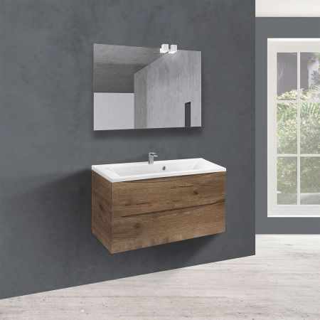 База под раковину Mia 900 подвесная, 2 выкатных ящика soft close, V.Oak, артикул VMC-2MA900VO