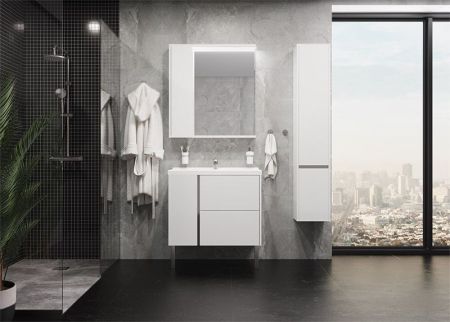 Зеркальный шкаф АКВАТОН СТОУН 80 1A228302SXC80 (полка, грецкий орех), шт, артикул 1A228302SXC80