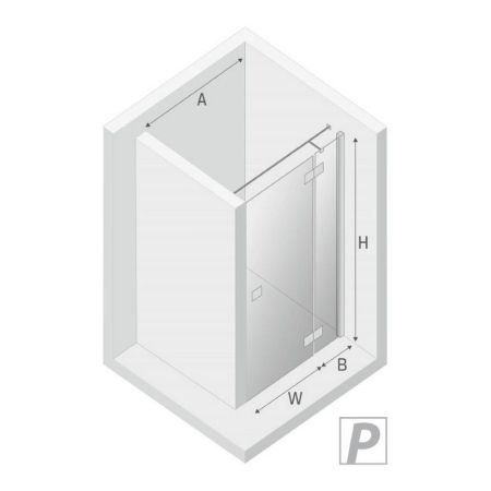 Дверь в нишу NEW TRENDY REFLEXA R 90x200 EXK-1207 (хром), артикул EXK-1207