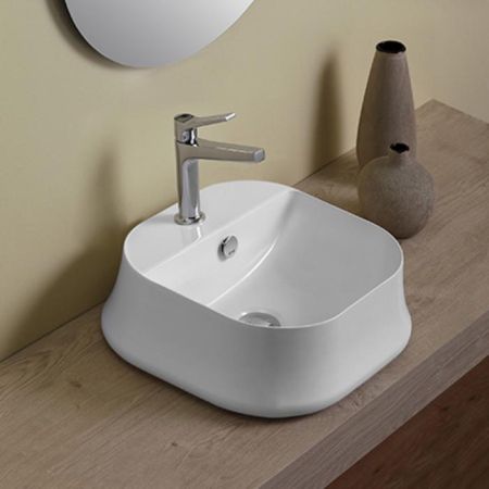 SIMAS Sharp раковина накладная,  42х42см, с 1 отв. под смеситель