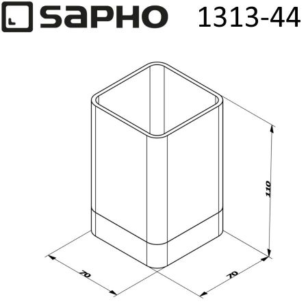 Стакан EVEREST для зубных щеток, стекло матовое с держателем, хром, Sapho