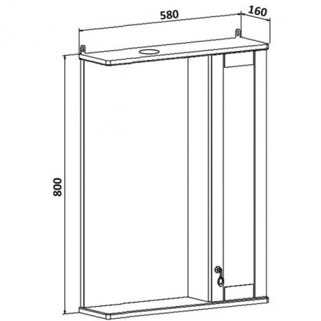 Зеркало со шкафом Runo Мерида 58 4620750028640 с подсветкой Белое, артикул 4620750028640