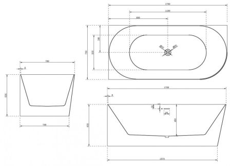 Акриловая ванна ABBER AB9258-1.7 L