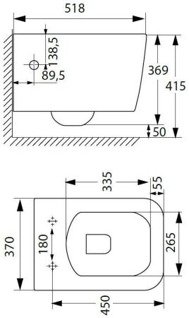 Чаша подвесного унитаза Allen Brau Liberty 4.33009.20 белый, артикул 4.33009.20