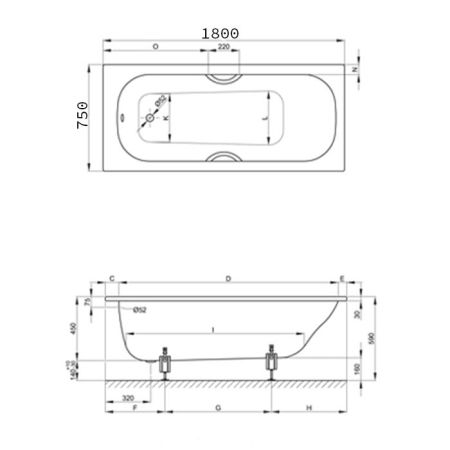 Опора для ванны, Bette, универсальная, комплект-2 штуки, артикул B23-1500