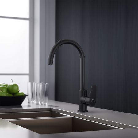 Смеситель для кухни AQUATEK, матовый черный AQ1182MB БЕТТА, артикул AQ1182MB