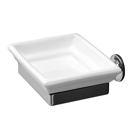Devon First Class Мыльница подвесная  квалратная керамика белая, держатель хром, артикул DD33010CR