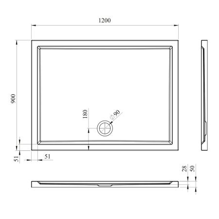Акриловый душевой поддон Lavinia Boho One 37018120, прямоугольный, 120 х 90 см, артикул 37018120