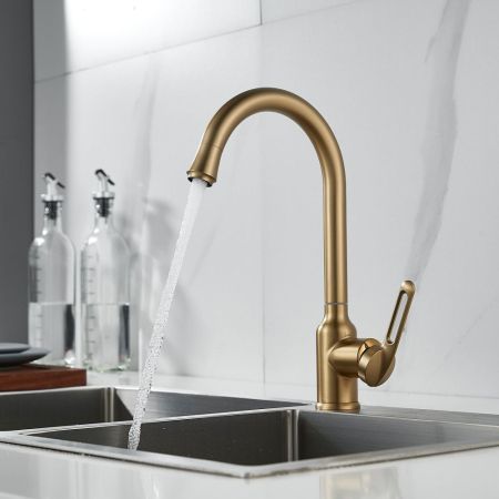 Смеситель для кухни Raffine F103G, золотой сатин