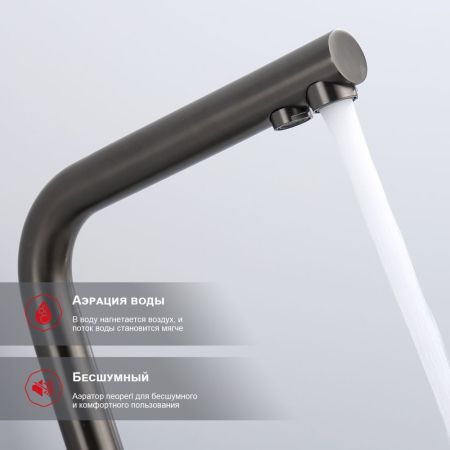 Смеситель для кухни с подключением фильтра Raglo R81.61.09, графит