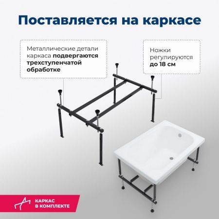 Акриловая ванна Aquanet Seed 100x70 (с каркасом), артикул 00216658