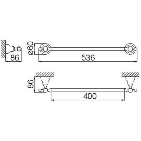 CISAL Arcana Полотенцедержатель 40см, цвет хром, артикул AR09010021