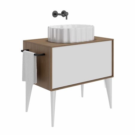 Тумба ATOLLO напольная/подвесная с ящиком 80, белая матовая, артикул AT.80\WHT.M