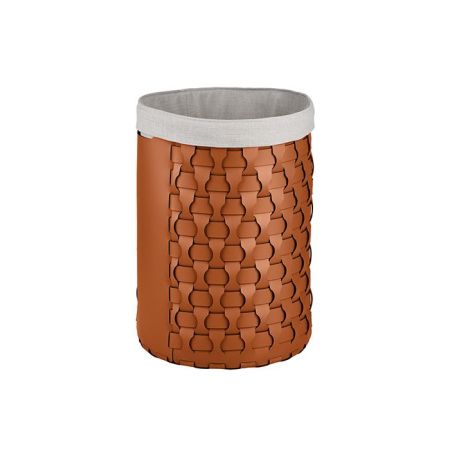 ADJ Круглая корзина для белья Dubai, D40xH57 см., цвет: коньяк/бордо, артикул 2057.09/30