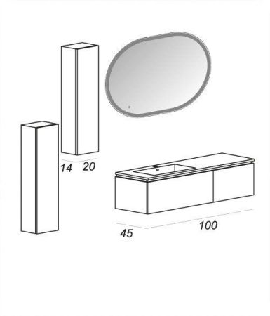 Мебель для ванной CEZARES AVRIL, артикул 55077