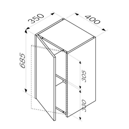 M8FCH0402WG Func, шкаф с полками 40 см (В 700мм), цвет белый глянец