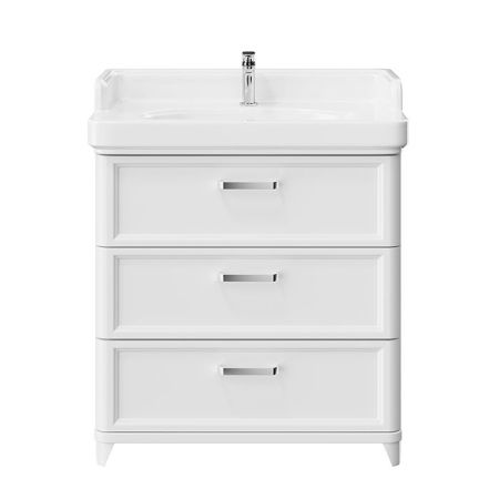 Kerama Marazzi Тумба POMPEI напольная с 3 ящиками 80, белая глянцевая, артикул PO.N.80.3\WHT