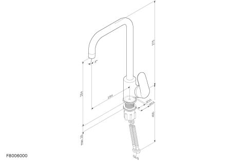 F8006000 Like, смеситель для кухни G-образный излив, хром, шт., артикул F8006000