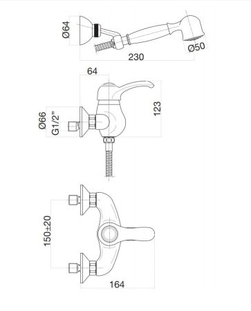 Смеситель для душа Fiore Jafar 47OO5127, золото