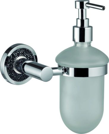 Sanibano Ebano, настенный стеклянный дозатор, цвет хром-кристаллы Swarovski black, артикул H2014/11B