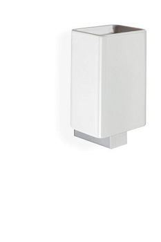 Stil Haus Gea, настенный керамический стакан, цвет хром - белая керамика