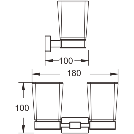 Стакан для ванной комнаты двойной BELZ B90208, хром, артикул B90208
