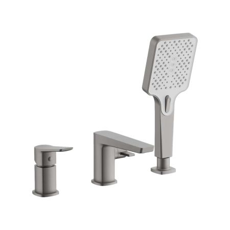 Смеситель на борт ванны BELZ B66715-3, оружейная сталь, артикул B66715-3