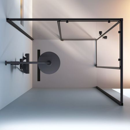 W94G-403-12090-BТ Душевое ограждение X-Joy Square Slide 120х90, черный, прозрачное