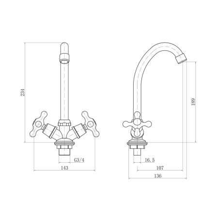 Смеситель для кухни Plstart PD40308, хром