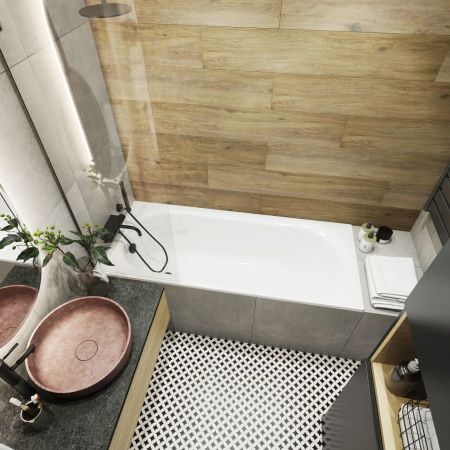 Акриловая ванна Lavinia Boho Biore 35010060, усиленный армированный корпус ванны, 160x70 см