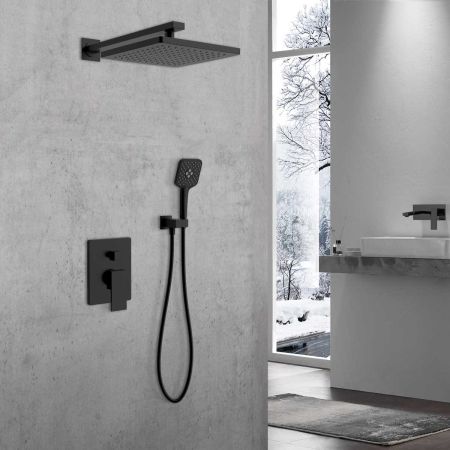 Душевой комплект Next VSFW-1N1MB, встраиваемый, 2 режима, ограничитель давления Hi Box, черный, артикул VSFW-1N1MB