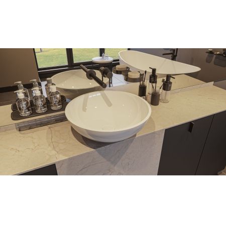 Умывальник WHITECROSS Cornelian D=43 (белый глянец) иск. камень, артикул 0714.043043.100