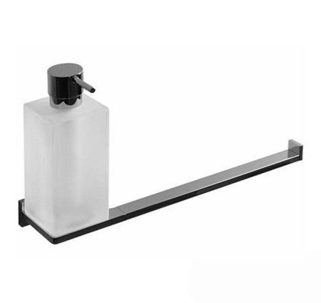 Colombo Look Полотенцедержатель с дозатором жидкого мыла, цвет: хром/матовое стекло, артикул B1674.CR-VAN