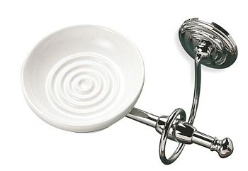 Stil Haus Idra, настенная керамическая мыльница, цвет хром - белая керамика