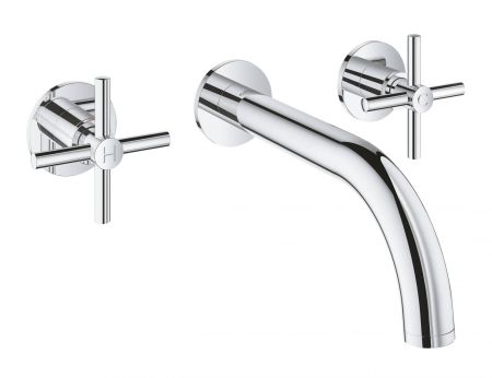 Смеситель GROHE Atrio New двухвентильный для раковины на 3 отверстия, настенный монтаж, хром (20164003)