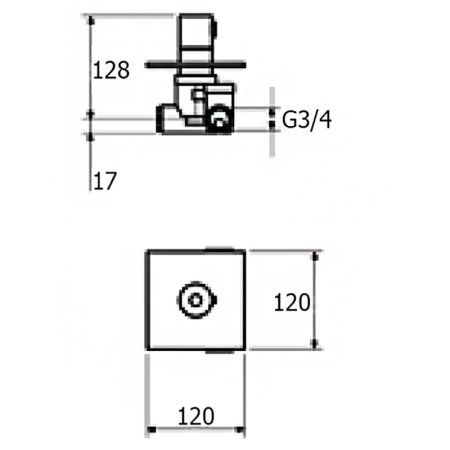 Смеситель для душа встраиваемый с термостатом Webert Elio EL972101345, никель, артикул EL972101345