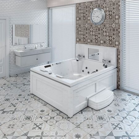 Бассейн Radomir Римини 190x150 1-30-0-0-0-047 Белый с гидромассажем