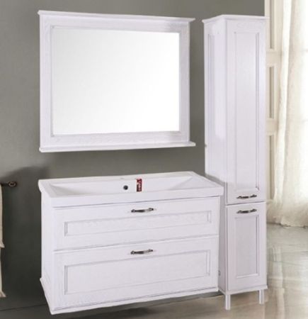 Шкаф пенал ASB-Woodline Прато 32 Белый c серебряной патиной, артикул 9655